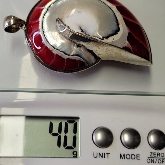 Nautilus Shell Pendant Sterling Silver 925 - Picture 15 of 15